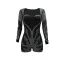 Women's fashion long sleeved hot diamond jumpsuit shorts with slim fit