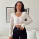 Sexy Pure Lust Long Sleeve Off Back Slim Fit Top