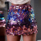 Fashionable gradient beaded tight wrap hip short skirt