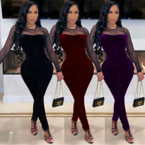 Fashion Perspective Sexy Slim Fit Long Sleeve Pants Jumpsuit