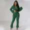 Fashion casual lace up micro horn solid knit sweater two-piece set