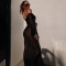 Fashionable and Sexy V-neck Strap Perspective Backless Long Dress