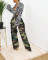 Fashionable and cute leopard print camouflage double tassel wide leg pants