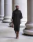 Fashion casual high neck split knit long skirt