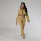 Fashion casual lace up micro horn solid knit sweater two-piece set