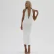 Fashionable and sexy V-neck hanging neck open back dress