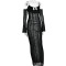 Fashionable and Sexy V-neck Strap Perspective Backless Long Dress