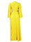 Fashion Long Sleeve V-Neck Large Size Dress Solid Color Dress