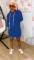Fashionable casual pullover with round neck and slit hem with tie up dress