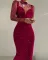 Fashionable sequin slim fitting sexy long sleeved hip wrap skirt