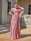 Sexy Large Strap Banquet Dress Solid Color Dress