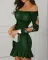 Fashionable Long Sleeve Off Shoulder Sexy Dress Short Skirt