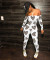 Fashionable and sexy bra printed solid color pants jumpsuit