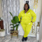 Fashion Large Casual Twill Sweater Embroidery Two Piece Set