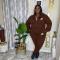 Fashion Large Casual Twill Sweater Embroidery Two Piece Set