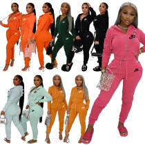 Fashion solid color trend casual sports set