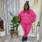 Fashion Large Casual Twill Sweater Embroidery Two Piece Set