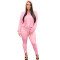 Fashion solid color temperament casual two-piece set