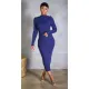 Fashionable flip out lock edge micro horn elastic slim fitting dress