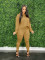 Fashion solid color temperament casual two-piece set
