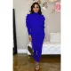 Fashion Pleated Sleeves Slim Fit Two Piece Set