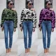 Fashion Slant Neck Strapless Tie Button Long Sleeve Casual Sweatshirt