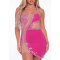 Sexy Big Size Hot Diamonds Stretch Chest Sleeveless See-through Package Hip Dresses