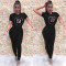 Fashion Sequins Short Sleeve Top Casual Pants Set