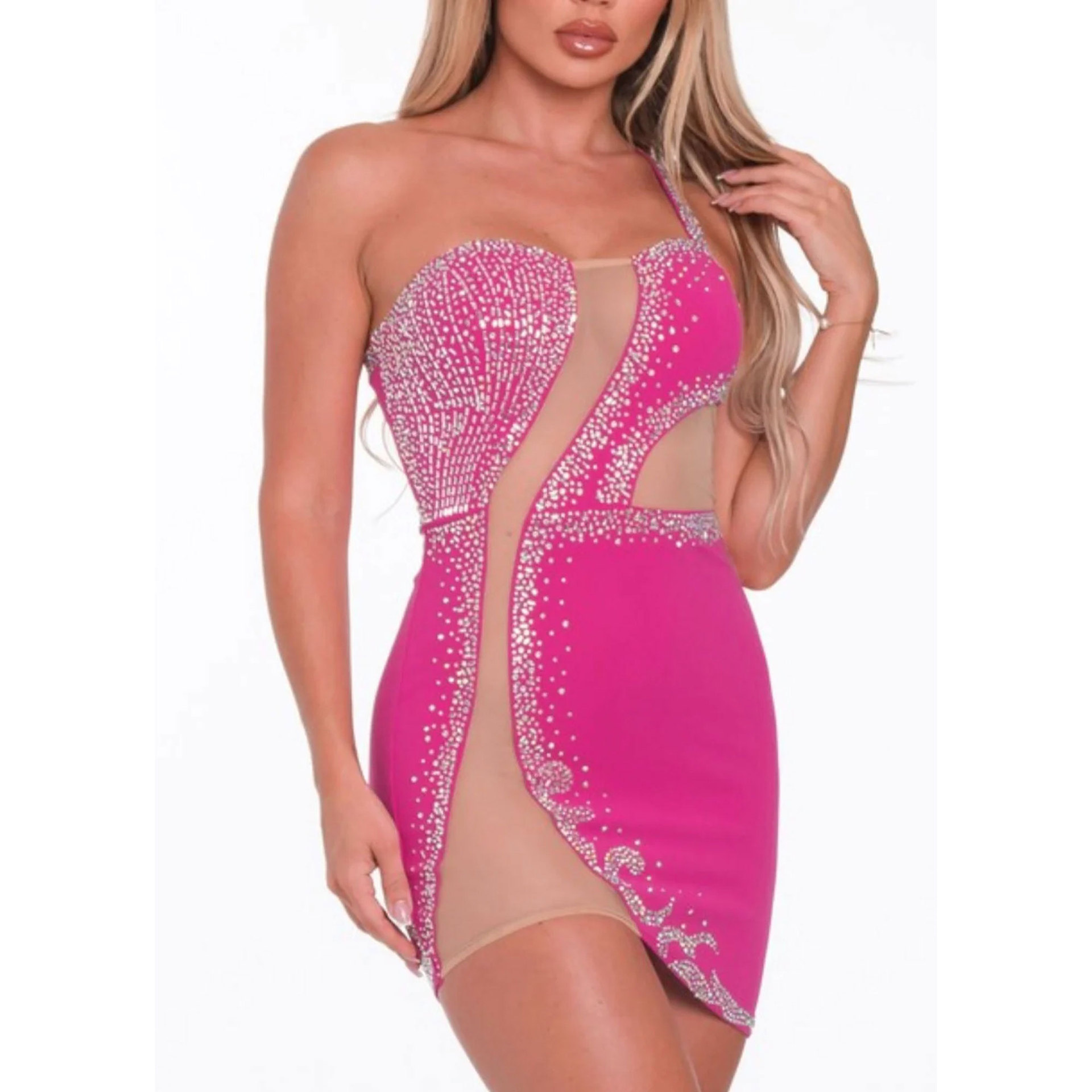 Summer New European and American Women's Sexy Gauze Hot Drill Sleeveless Dress Skirt Package Hip Skirt Women