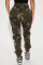 Fashion washed camouflage comfortable casual multi-pocket small leg denim work pants