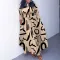 New Fashion Long Dress Temperament Lace up Printing Foreign Trade Large Size European and American Dress