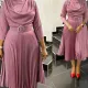 Fashionable African Large Solid Color Pleated Foreign Trade Dress