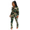 2023 jogging suit camouflage printed sports casual long sleeved pants two-piece set