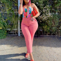 High waisted and tight fitting 9-point commuting casual solid color suit pants for foreign trade casual pants
