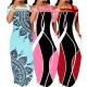 Sexy and fashionable digital printed strapless strapless bra dress