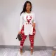 Fashion women's clothing Amazon independent station AliExpress printing two-piece set