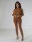Water washed vintage style knitting diamond Fried Dough Twists pullover sweater suit