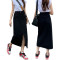 Fashion trend rivet wrap buttocks elastic denim long skirt