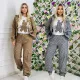 Casual fashion two-piece loose hooded three-dimensional pockets workwear suit