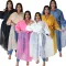 Plus Size Women's Standing Neck Bubble Sleeve Mesh Panel Wrinkle Dress