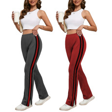 Fashion casual side printed split women's pants