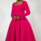 Elegant and Elegant Fur Decorated Large Skirt Dress African Dress