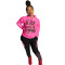 Fashion Casual Letter Printing Hoodie Sweater Long Sleeve Two Piece Set