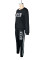 Autumn and winter plush QUEEN letter printed long sleeved round side striped pants set