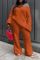 New European and American women's casual solid color loose knit set