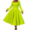 Elegant and Elegant Fur Decorated Large Skirt Dress African Dress
