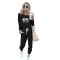 Fashion casual solid color long sleeved pants two-piece set