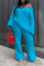 New European and American women's casual solid color loose knit set