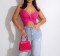 Fashionable and sexy solid color pleated women's suspender vest
