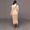 New round neck long sleeved patchwork dress for women's fashion hot selling sexy spicy girl long dress
